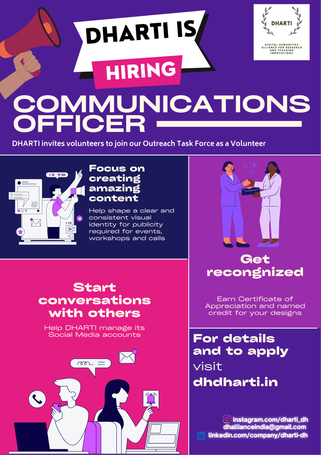 DHARTI Communications Officer